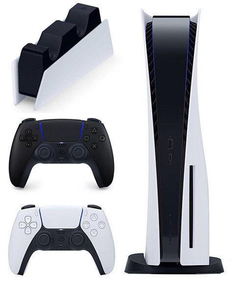Комплект : Игровая приставка Sony PlayStation 5 + Геймпад Sony DualSense (чёрная полночь) + Зарядная станция DualSense™15181