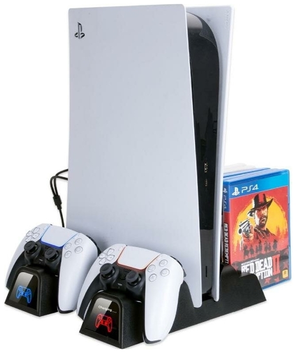 Многофункциональный стенд OIVO для Playstation 5 с индикаторами Fast Charge (белый) (IV-P5235B)15409