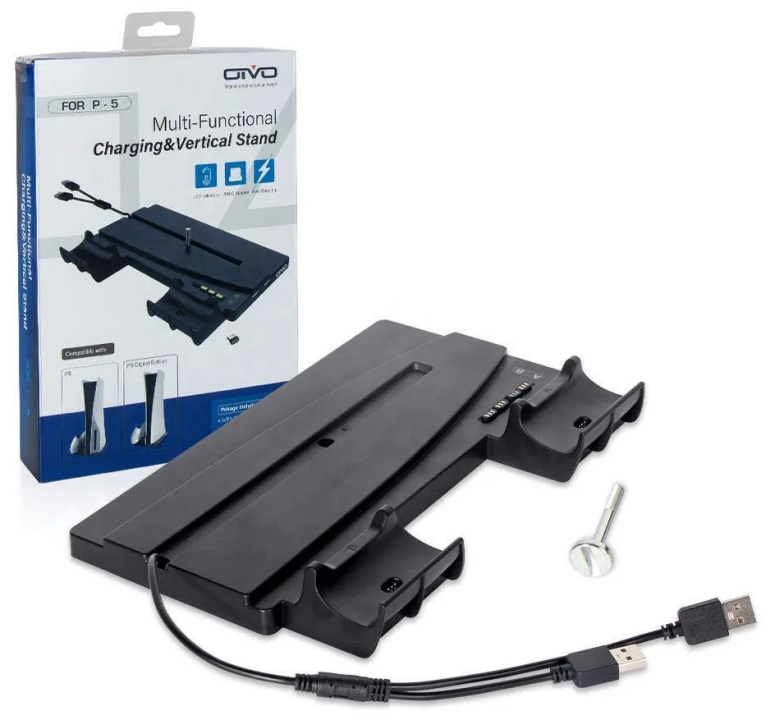 Многофункциональный стенд OIVO для Playstation 5 с индикаторами Fast Charge (черный) (IV-P5238)15407
