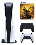 Игровая приставка Sony PlayStation 5 + Игра Mortal Kombat 11 Ultimate (русские субтитры) + Геймпад Sony DualSense (чёрная полночь)
