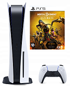Игровая приставка Sony PlayStation 5, 825 ГБ SSD, белый + Игра Mortal Kombat 11 Ultimate (русские субтитры)