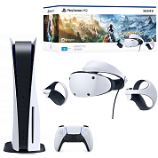 Игровая приставка Sony PlayStation 5, 825 ГБ SSD, белый + Шлем виртуальной реальности Sony PlayStation VR2 + Игра Horizon:Call of the Mountain