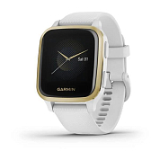 Смарт-часы Garmin Venu Sq белый с золотистым алюминиевым безелем и с силиконовым ремешком (010-02427-11)