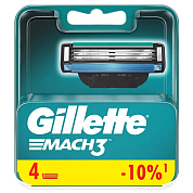 Сменные лезвия Gillette Mach 3 (4 шт.) RusPack