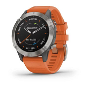 Смарт-часы Garmin FENIX 6  FENIX 6 Sapphire титановый с оранжевым ремешком (010-02158-14)