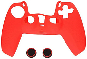 Чехол силиконовый Red Line для геймпада игровой приставки P5, красный (HS-PS5305C)